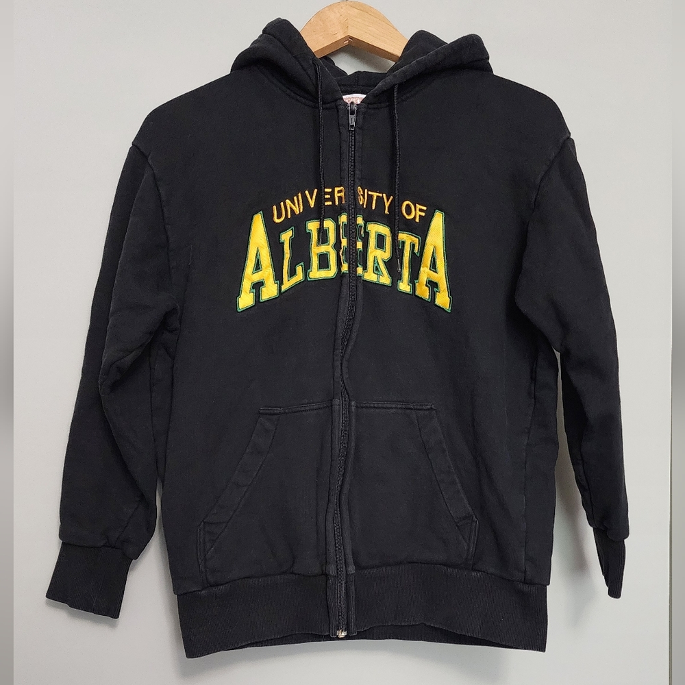 University of Alberta Black Zip Up Hoodie Size Small